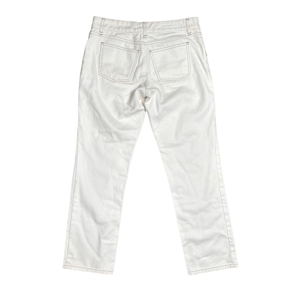 Vintage Y2K Gucci  Straight Leg Gold Accent White Jeans Womens 30" READ DESC - Picture 2 of 16